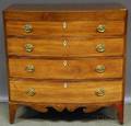 Regency Inlaid Mahogany and Mahogany Veneer Bowfront Bureau