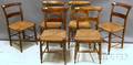 Set of Six Late Federal Rosewood Grained Side Chairs and a Slatback Armchair