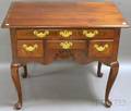 Queen Anne Carved Walnut and Burl Veneer Dressing Table