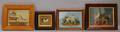 Four Small Framed Victorian Silk and Wool Needlework Pictures of Dogs