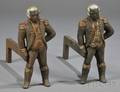 Pair of Painted Cast Iron George Washington Figural Andirons