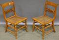 Pair of Classical Carved Tiger Maple Youths Side Chairs