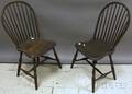 Two Blackpainted Windsor Bowback Side Chairs