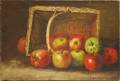 American School 19th Century Still Life with Basket of Apples