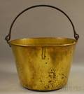 Brass Kettle with Wrought Iron Swing Handle