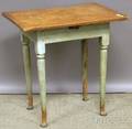 Queen Anne Light Bluepainted Maple and Pine Tea Table