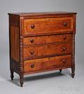 Country Classical Cherry and Tiger Maple Veneer Bureau