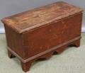 Small Redpainted Sixboard Blanket Box