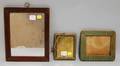 Two Small Mirrors a Small Greenpainted Wood Frame and Four Assorted Small Framed Portraits
