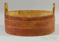 Redpainted Oval Wood Stave Tub with Fingerlap Side Banding