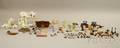 Group of Assorted Miniature Silver Metal Ceramic Porcelain Wood and Glass Household and Table Articles