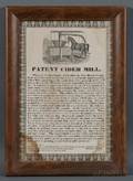 Framed Printed PATENT CIDER MILL Broadside