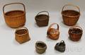 Eight Small Woven Splint Baskets