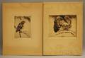 Henry Emerson Tuttle American 18901946 Two Unframed Etchings sharpshinned hawk no 1