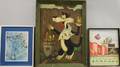 American School 20th Century Three Framed Fairy Tale and Cartoon Illustrations Sylvester the Cat