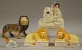 Five Assorted Porcelain and Ceramic Lion Figurals