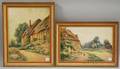 Arthur E Ward American 18631928 Two English Cottage Views