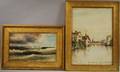 Two Framed Watercolors George Howell Gay 18581931 Windblown Waves