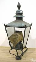 Copper and wrought iron street lantern