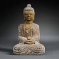 Polychrome Stone Buddha