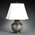 Champleve Vase Mounted as a Lamp