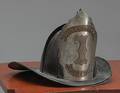 Montgomery leather fire helmet dated 1847