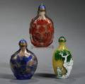 Three Peking Glass Snuff Bottles