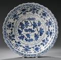 Blue and White Lobed Mingstyle Charger