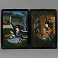 Pair of Framed Reverse Glass Paintings