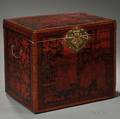 Black and Redpainted Export Tea Chest