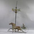 Molded Copper Horse and Sulky Weathervane