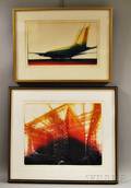 Donald H Stoltenberg American b 1927 Two Framed Color Etchings Shipyard