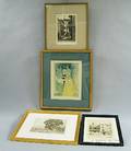 Four Framed Prints Eugene E Loving American 19071971 The Cabildo Alley Old New Orleans