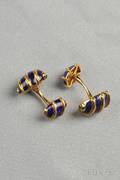 18kt Gold and Enamel Olive Cuff Links Schlumberger Tiffany  Co