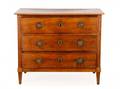 French Walnut Three Drawer Commode 19th C