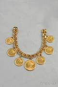 Liberty Head Gold Coinmounted Charm Bracelet