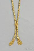 18kt Gold Tassel Slide Necklace