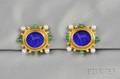 18kt Gold Venetian Glass Intaglio and Gemset Earclips Elizabeth Locke