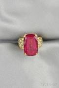 18kt Gold Rubellite and Diamond Ring Fairchild  Co