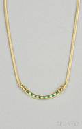 18kt Gold Emerald and Diamond Necklace Tiffany  Co