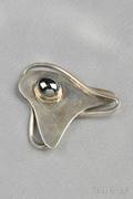 Sterling Silver and Hematite Brooch Janiye