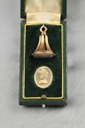 Antique Gold and Chalcedony Intaglio Fob