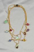 14kt Gold and Gemset Festoon Necklace