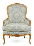 French Provincial Carved Bergere 19th C