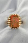 14kt Gold and Jasper Cameo Intaglio Ring