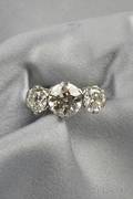 Platinum and Diamond Threestone Ring