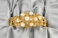 14kt Gold Cultured Pearl and Diamond Bracelet Arthur King