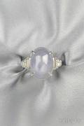 Platinum Star Sapphire and Diamond Ring