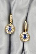 18kt Gold Sapphire and Diamond Earpendants