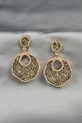 14kt Rose Gold Colored Diamond and Diamond Earpendants